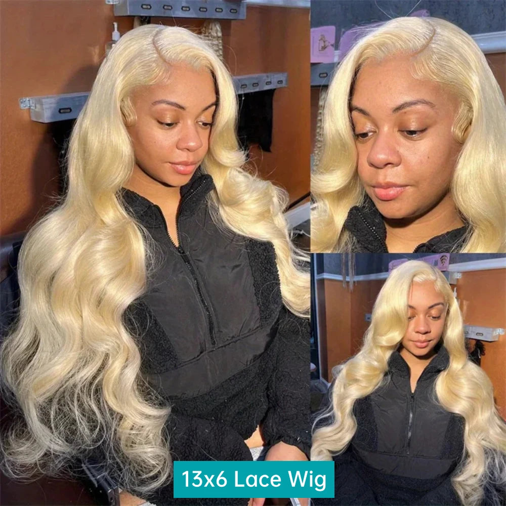 Lace Front Wig 13x6 Blonde Body Wave Human Hair Wig - 200 Density, Natural Hairline, Baby Hair - ZOOMNSTORE
