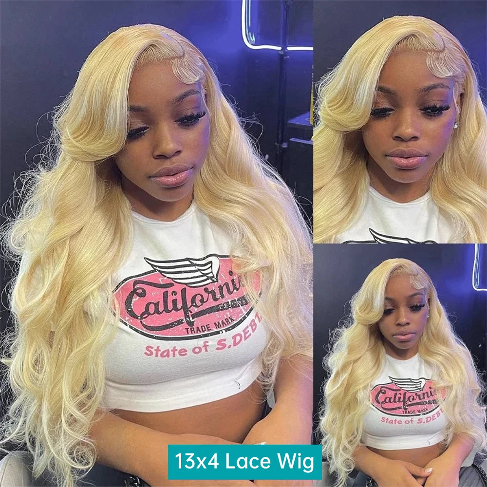Lace Front Wig 13x6 Blonde Body Wave Human Hair Wig - 200 Density, Natural Hairline, Baby Hair - ZOOMNSTORE