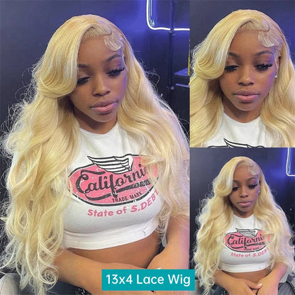 Lace Front Wig 13x6 Blonde Body Wave Human Hair Wig - 200 Density, Natural Hairline, Baby Hair - ZOOMNSTORE