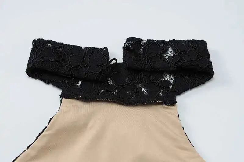 Lace Halter Maxi Dress - Black Backless Slim Fit Sleeveless Party Gown - ZOOMNSTORE