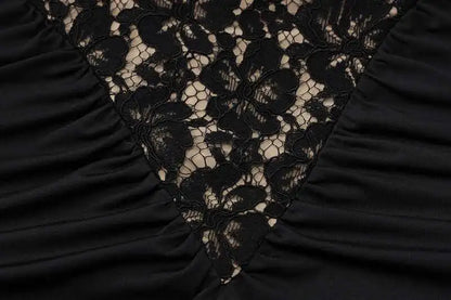 Lace Halter Maxi Dress - Black Backless Slim Fit Sleeveless Party Gown - ZOOMNSTORE