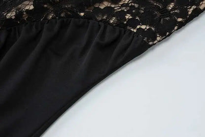 Lace Halter Maxi Dress - Black Backless Slim Fit Sleeveless Party Gown - ZOOMNSTORE