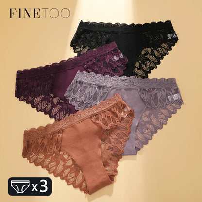 Lace Hollow Out Womens Underwear - Sexy Low-Waist Floral Briefs Breathable Lingerie - ZOOMNSTORE