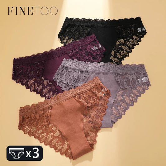 Lace Hollow Out Womens Underwear - Sexy Low-Waist Floral Briefs Breathable Lingerie - ZOOMNSTORE