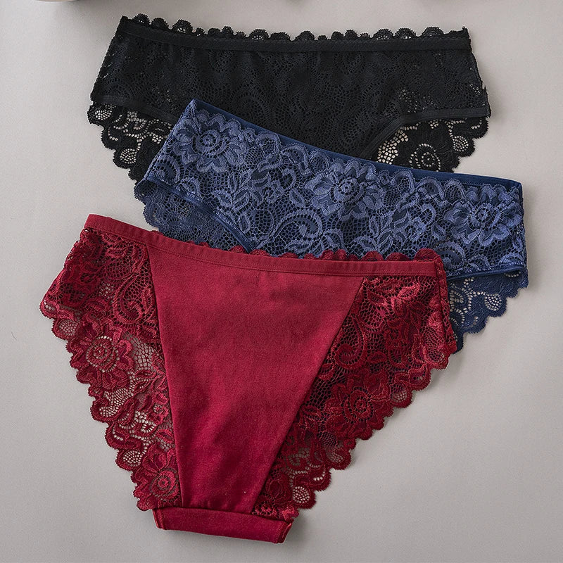 Luxury Floral Lace Panties Set - Sexy Hollow Briefs for Women - ZOOMNSTORE