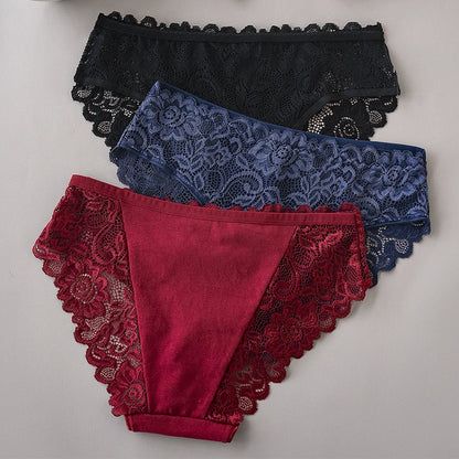 Luxury Floral Lace Panties Set - Sexy Hollow Briefs for Women - ZOOMNSTORE