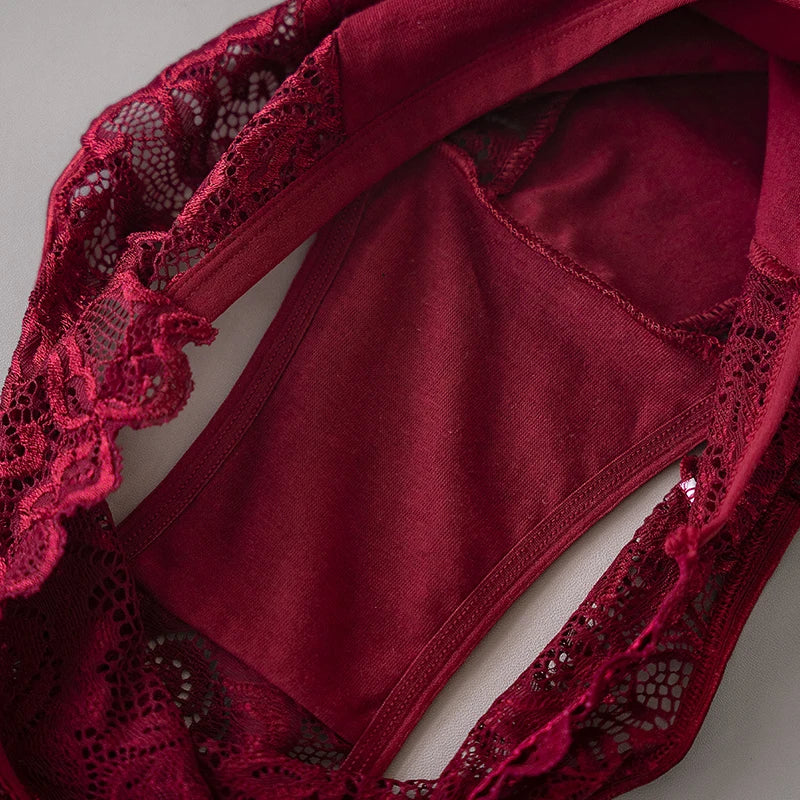 Luxury Floral Lace Panties Set - Sexy Hollow Briefs for Women - ZOOMNSTORE