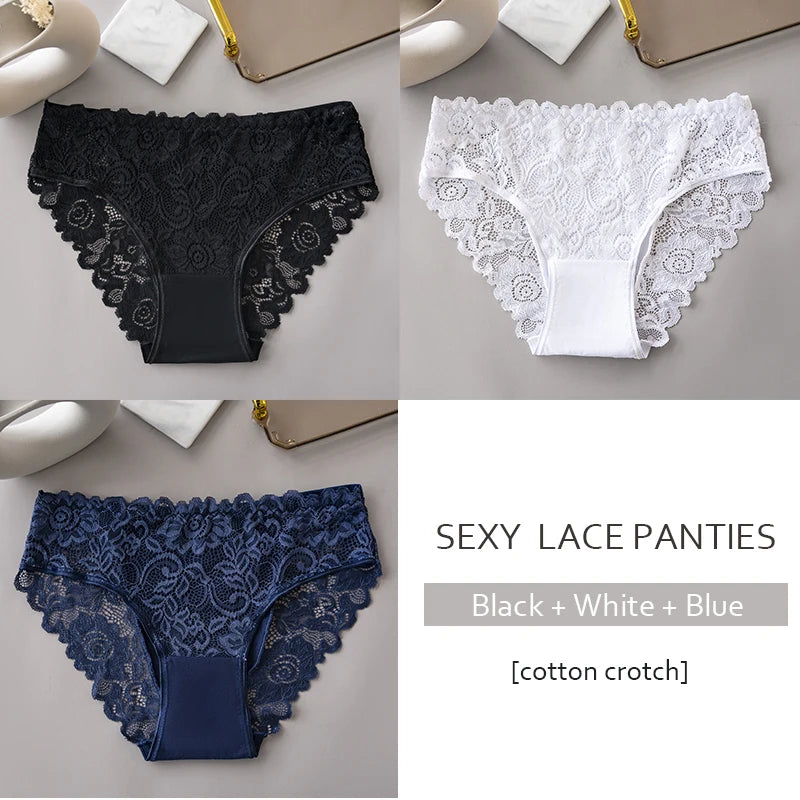 Luxury Floral Lace Panties Set - Sexy Hollow Briefs for Women - ZOOMNSTORE
