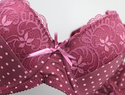 Lace Push Up Bra - Women's Floral Lace Underwire Full Cup Bra With Adjustable Straps - ZOOMNSTORE