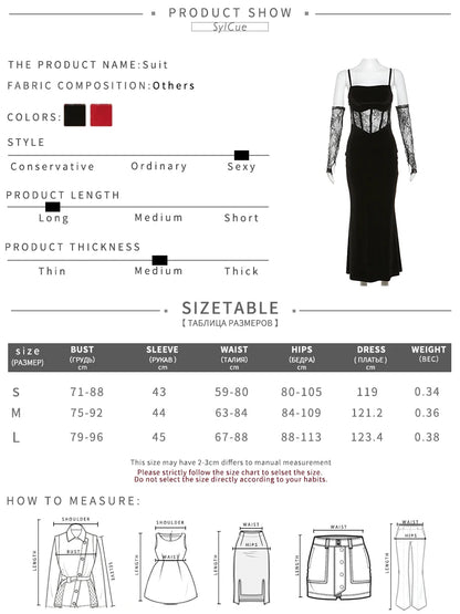 Elegant Lace Sling Dress with Sleeves - Winter Formal Party Dress - ZOOMNSTORE