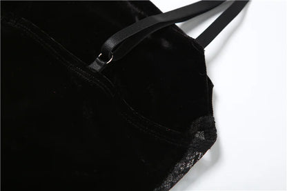 Elegant Lace Sling Dress with Sleeves - Winter Formal Party Dress - ZOOMNSTORE