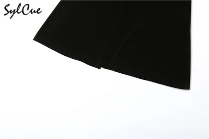 Elegant Lace Sling Dress with Sleeves - Winter Formal Party Dress - ZOOMNSTORE