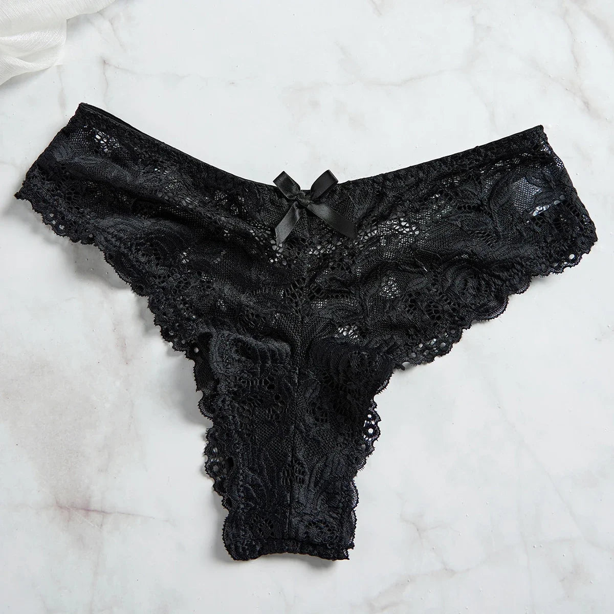 Lace V-Neck Tulle Suspenders Thong Lingerie Set - Exquisite Semi-Transparent Nightgown - ZOOMNSTORE