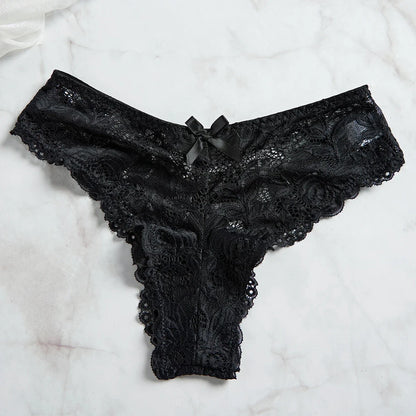 Lace V-Neck Tulle Suspenders Thong Lingerie Set - Exquisite Semi-Transparent Nightgown - ZOOMNSTORE