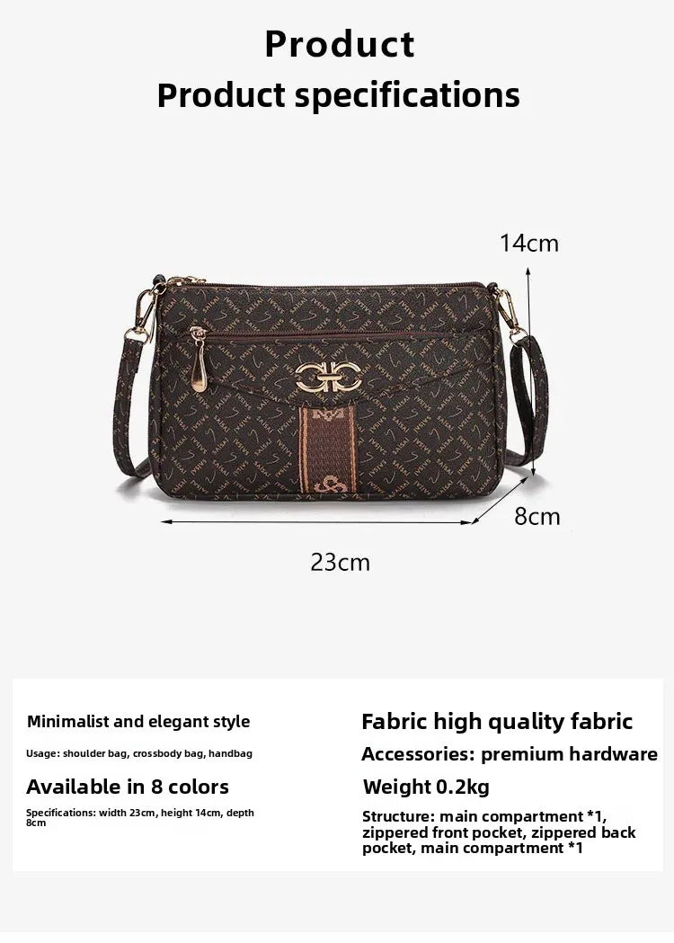 Ladies Crossbody Bag – Large Capacity Vintage Shoulder Bag with Coin Pocket - ZOOMNSTORE
