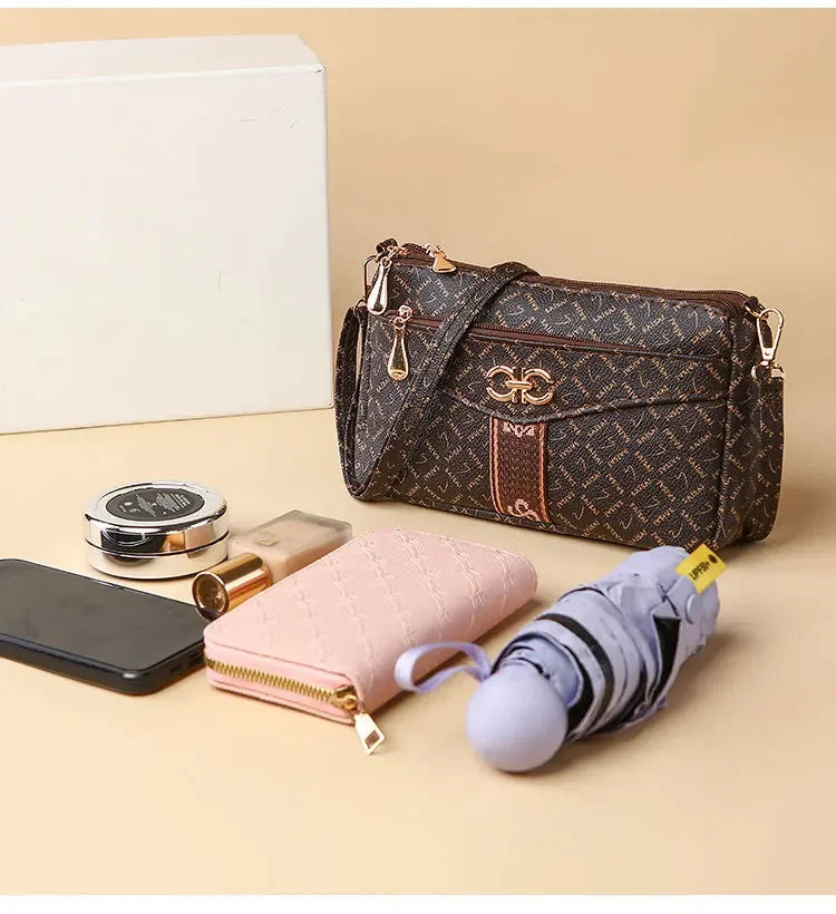 Ladies Crossbody Bag – Large Capacity Vintage Shoulder Bag with Coin Pocket - ZOOMNSTORE
