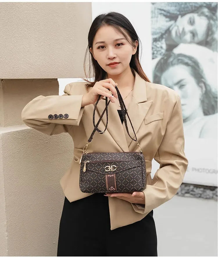 Ladies Crossbody Bag – Large Capacity Vintage Shoulder Bag with Coin Pocket - ZOOMNSTORE