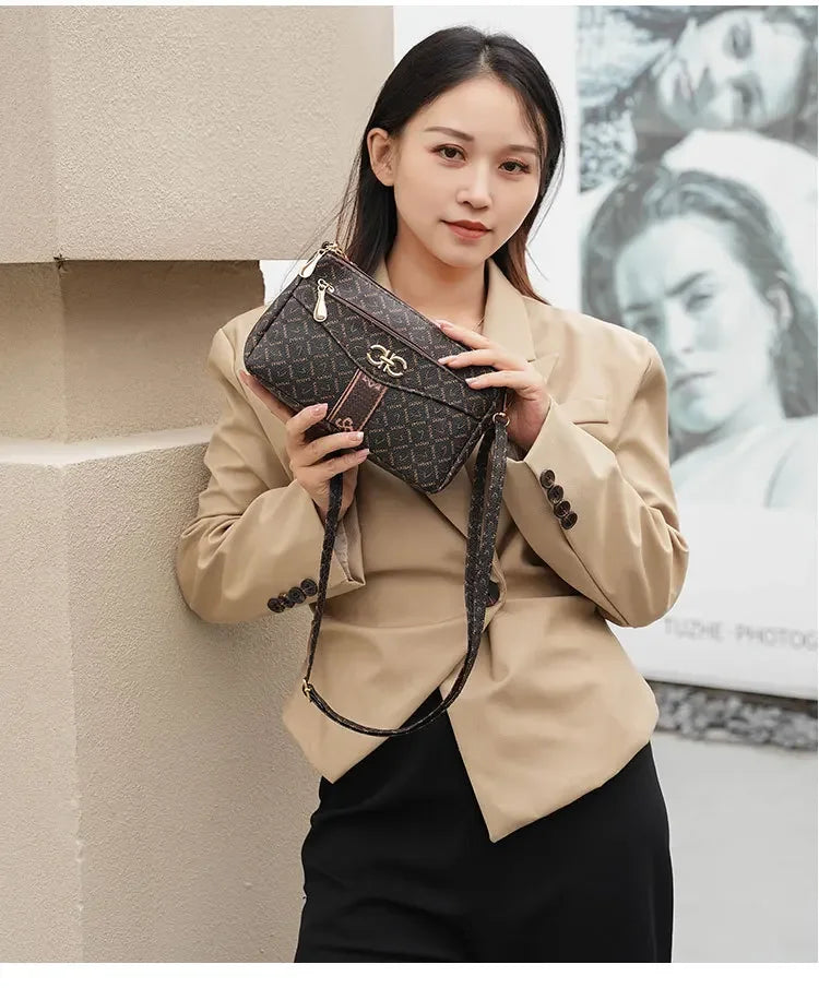 Ladies Crossbody Bag – Large Capacity Vintage Shoulder Bag with Coin Pocket - ZOOMNSTORE