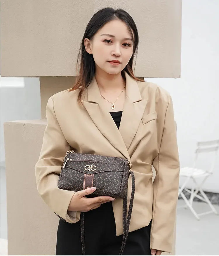 Ladies Crossbody Bag – Large Capacity Vintage Shoulder Bag with Coin Pocket - ZOOMNSTORE