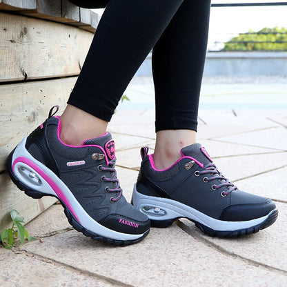 Ladies Platform Sneakers – Breathable Waterproof Casual Shoes With Lace-Up - ZOOMNSTORE