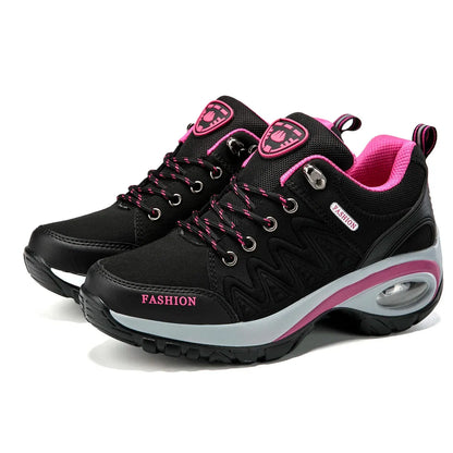 Ladies Platform Sneakers – Breathable Waterproof Casual Shoes With Lace-Up - ZOOMNSTORE