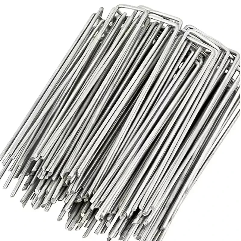 Heavy Duty Landscape Staples - 100pcs U-Shaped Garden Pins for Securing Weed Barriers and Tent Stakes - ZOOMNSTORE