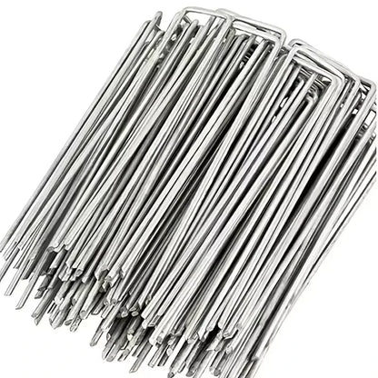 Heavy Duty Landscape Staples - 100pcs U-Shaped Garden Pins for Securing Weed Barriers and Tent Stakes - ZOOMNSTORE