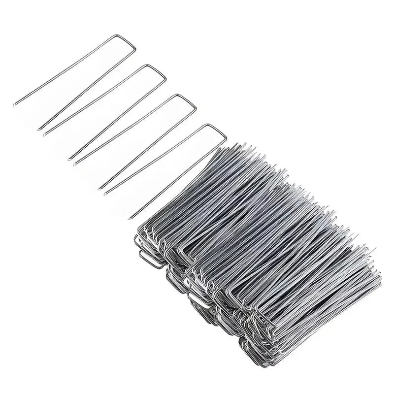 Heavy Duty Landscape Staples - 100pcs U-Shaped Garden Pins for Securing Weed Barriers and Tent Stakes - ZOOMNSTORE
