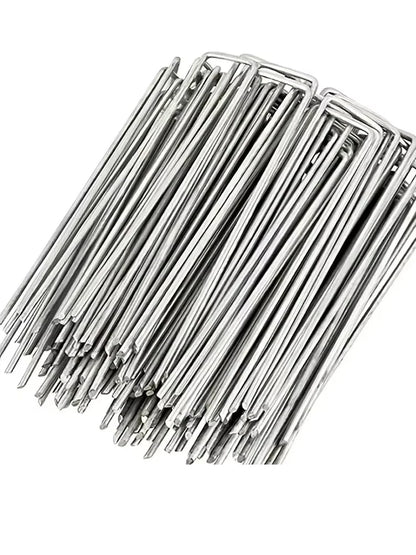 Heavy Duty Landscape Staples - 100pcs U-Shaped Garden Pins for Securing Weed Barriers and Tent Stakes - ZOOMNSTORE