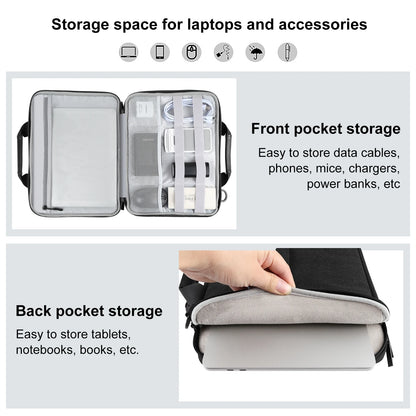 Laptop Briefcase Crossbody Bag - Fits 13-16 inch MacBook Lenovo ThinkPad ASUS HP - ZOOMNSTORE