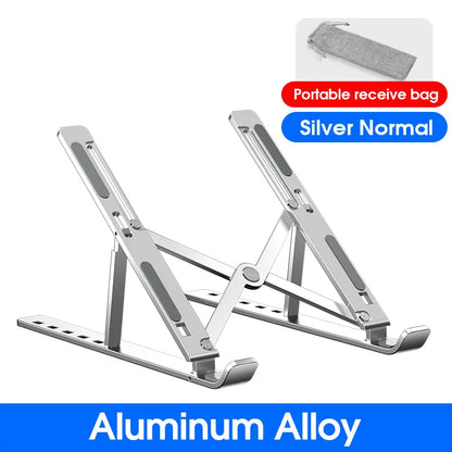 Aluminum Adjustable Laptop Stand - Portable Cooling Holder for MacBook - ZOOMNSTORE