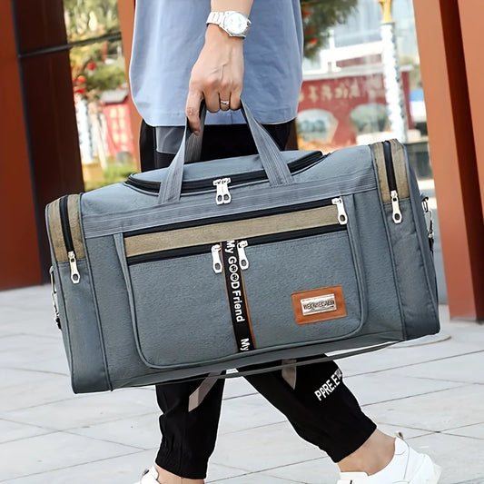 Large Capacity Foldable Travel Duffel Bag - Portable Nylon Luggage for Men - ZOOMNSTORE