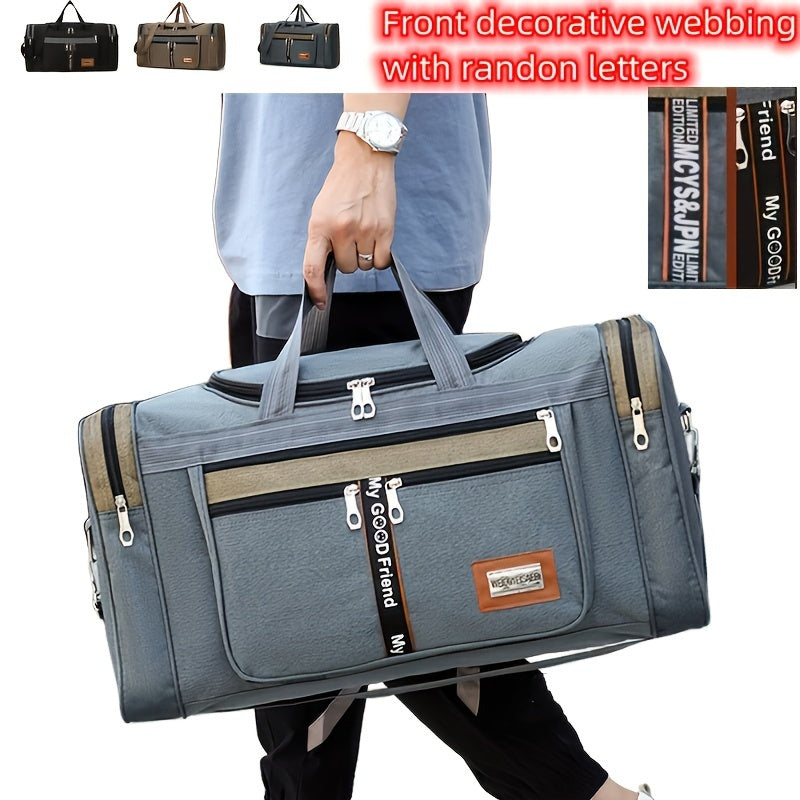 Large Capacity Foldable Travel Duffel Bag - Portable Nylon Luggage for Men - ZOOMNSTORE