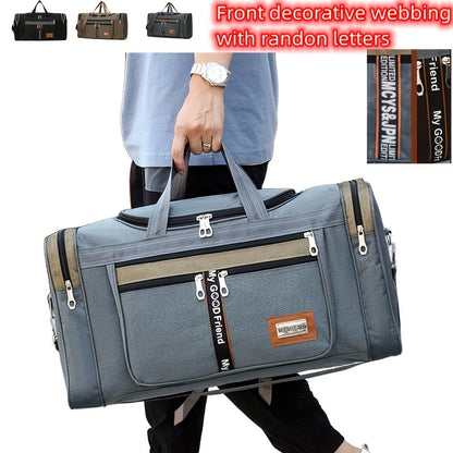 Large Capacity Foldable Travel Duffel Bag - Portable Nylon Luggage for Men - ZOOMNSTORE