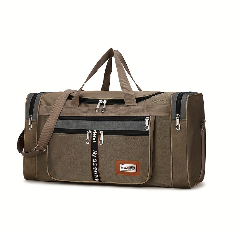 Large Capacity Foldable Travel Duffel Bag - Portable Nylon Luggage for Men - ZOOMNSTORE