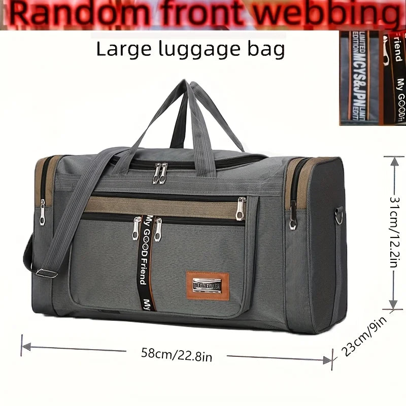 Large Capacity Foldable Travel Duffel Bag - Portable Nylon Luggage for Men - ZOOMNSTORE