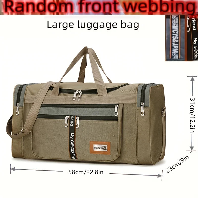 Large Capacity Foldable Travel Duffel Bag - Portable Nylon Luggage for Men - ZOOMNSTORE