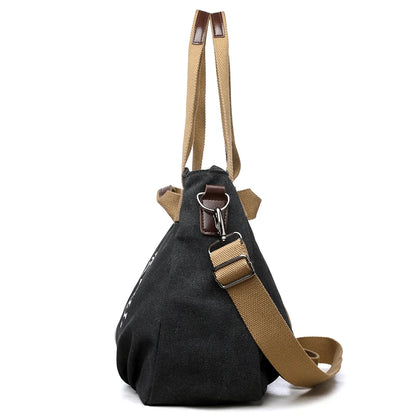 Large Capacity Shoulder Bag – Women's Casual Canvas Crossbody Purse With Zipper Closure - ZOOMNSTORE