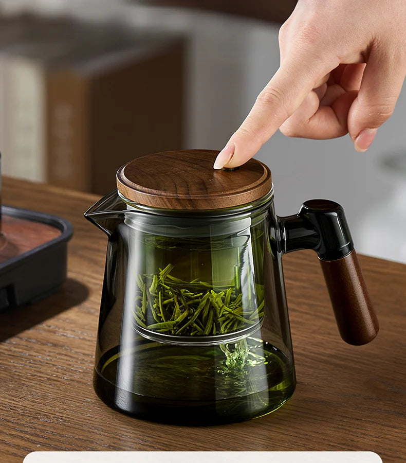 Large Capacity Dividing Teacup with Removable Glass Inner Tank - Tea Ceremony Water Separation Filter - ZOOMNSTORE