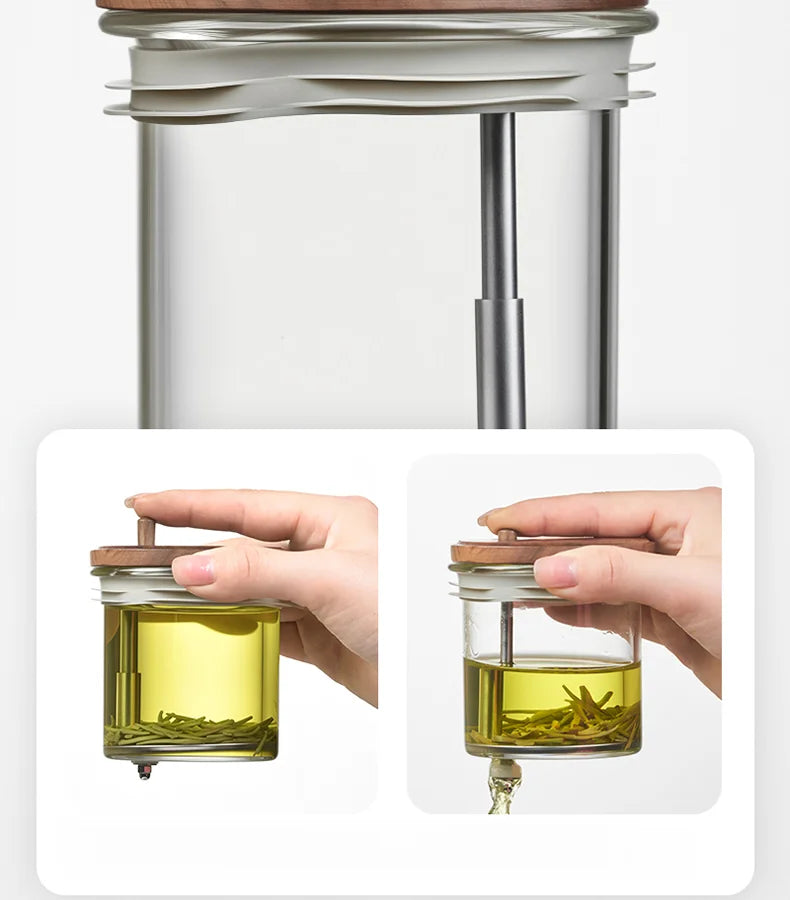 Large Capacity Dividing Teacup with Removable Glass Inner Tank - Tea Ceremony Water Separation Filter - ZOOMNSTORE