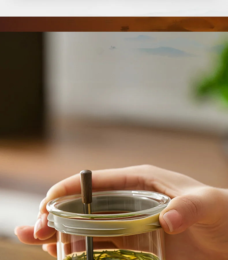 Large Capacity Dividing Teacup with Removable Glass Inner Tank - Tea Ceremony Water Separation Filter - ZOOMNSTORE