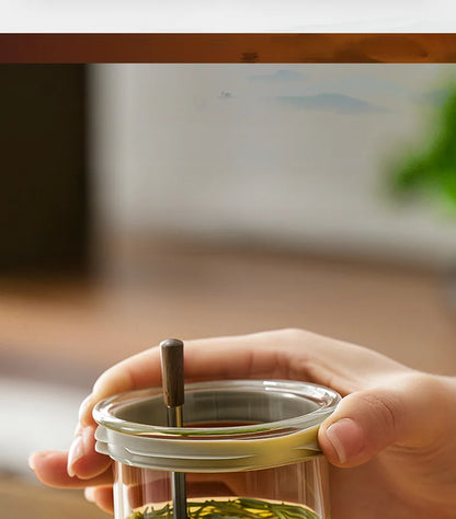 Large Capacity Dividing Teacup with Removable Glass Inner Tank - Tea Ceremony Water Separation Filter - ZOOMNSTORE