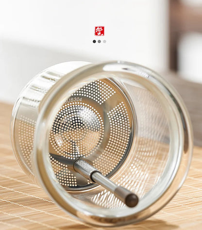 Large Capacity Dividing Teacup with Removable Glass Inner Tank - Tea Ceremony Water Separation Filter - ZOOMNSTORE