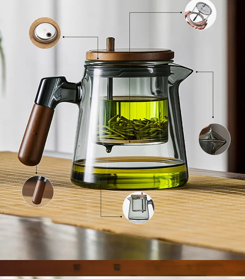 Large Capacity Dividing Teacup with Removable Glass Inner Tank - Tea Ceremony Water Separation Filter - ZOOMNSTORE