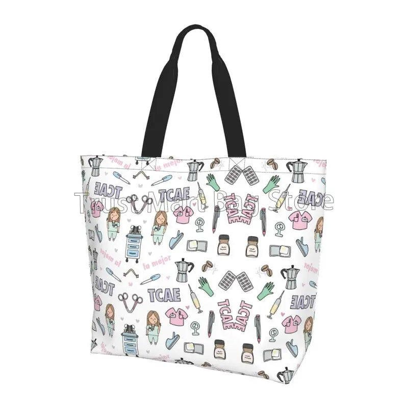 Large Capacity Tote Bag - Durable Polyester Shoulder Tote For Women’s Grocery - ZOOMNSTORE