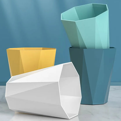 Large Plastic Trash Can - Multi-Purpose Open Basket for Bathroom Kitchen Office - ZOOMNSTORE