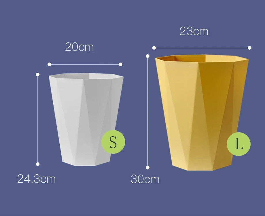 Large Plastic Trash Can - Multi-Purpose Open Basket for Bathroom Kitchen Office - ZOOMNSTORE