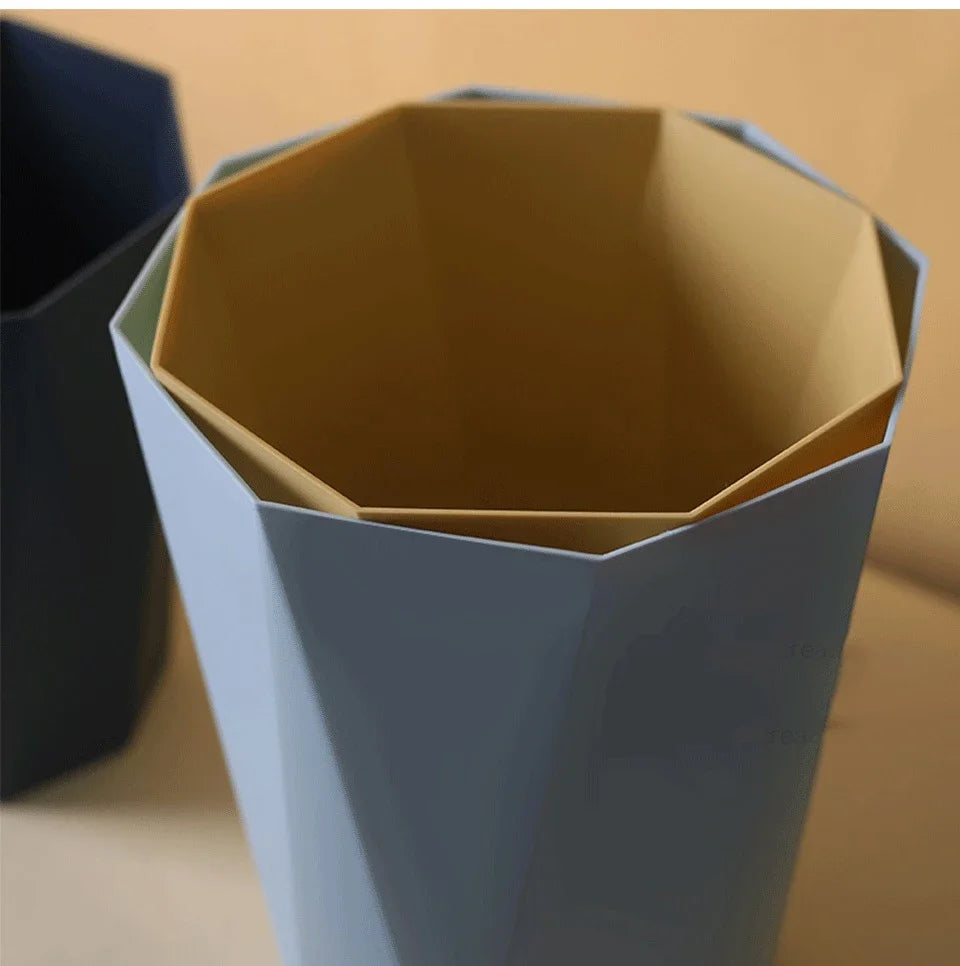 Large Plastic Trash Can - Multi-Purpose Open Basket for Bathroom Kitchen Office - ZOOMNSTORE