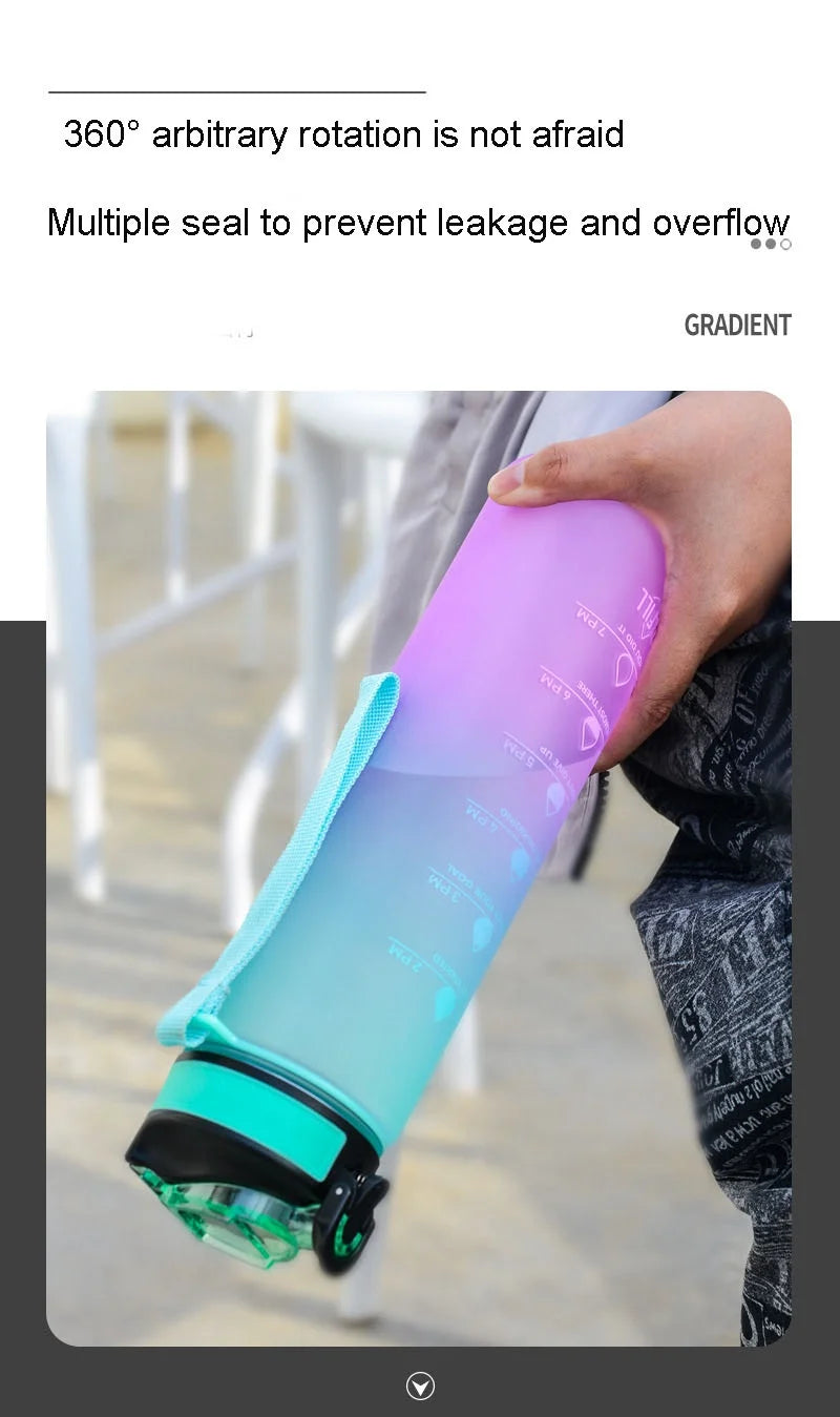 Large Capacity Water Cup – 1000ml Leakproof Sports Water Bottle with Rope | Portable Plastic Bottle - ZOOMNSTORE