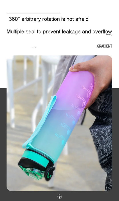 Large Capacity Water Cup – 1000ml Leakproof Sports Water Bottle with Rope | Portable Plastic Bottle - ZOOMNSTORE